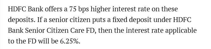 hdfc fixed deposit for senior citizens
