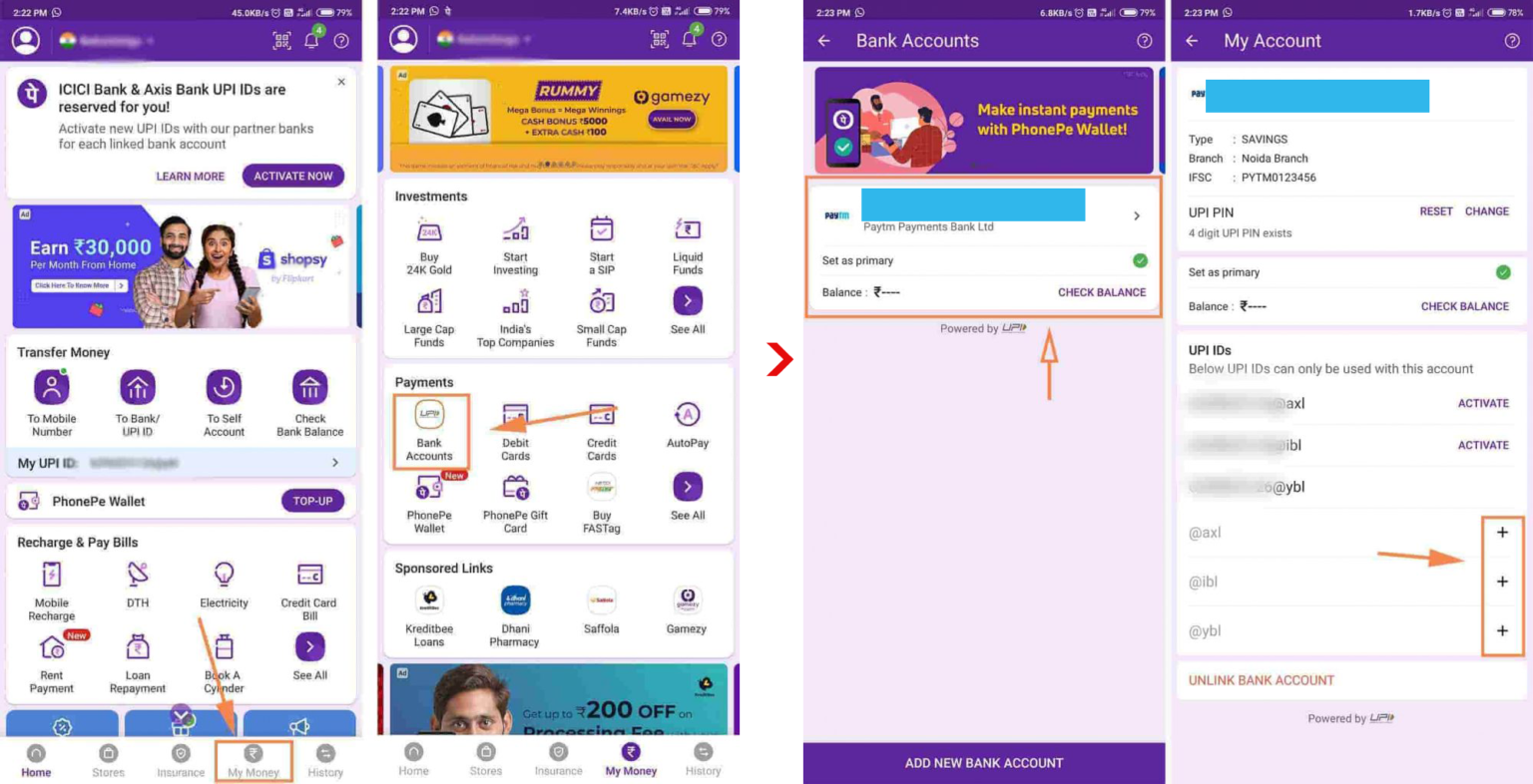 how to add two upi in phonepe