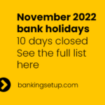 November 2022 bank holidays: 10 days closed; see the full list here